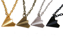 Paper Plane Pendant Necklace